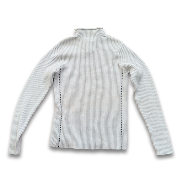 Small Guess Jeans Zip Up Neck Pullover Sweater Light Sky Blue 100% Cotton - Picture 11 of 11